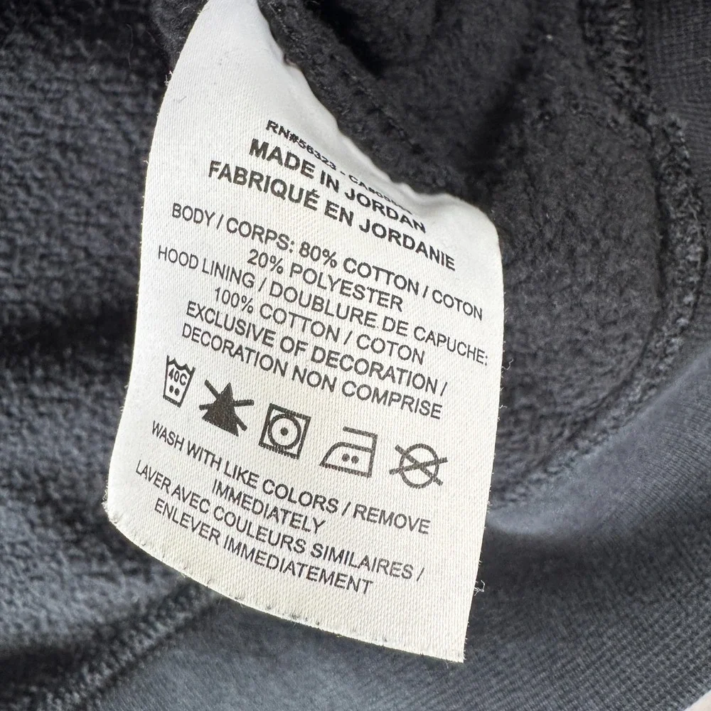 Nike Swoosh Hoodie Mens Large Black Embroidered Logo Sweatshirt Grunge Y2K